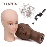 wig hat display black white 2 colors available female pvc mannequin head practice traning manikin bald head with clamp t pins