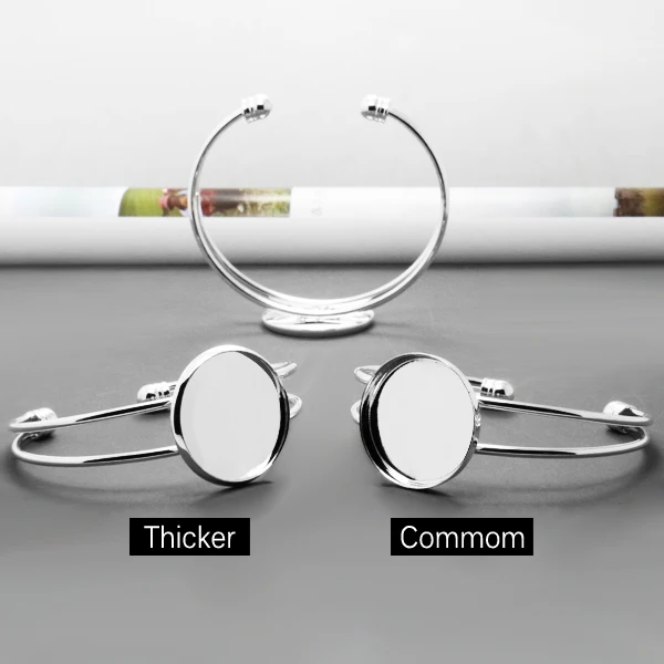 2 шт с внутренней 25 мм оптом посеребренные манжеты браслет и Безель пустые r