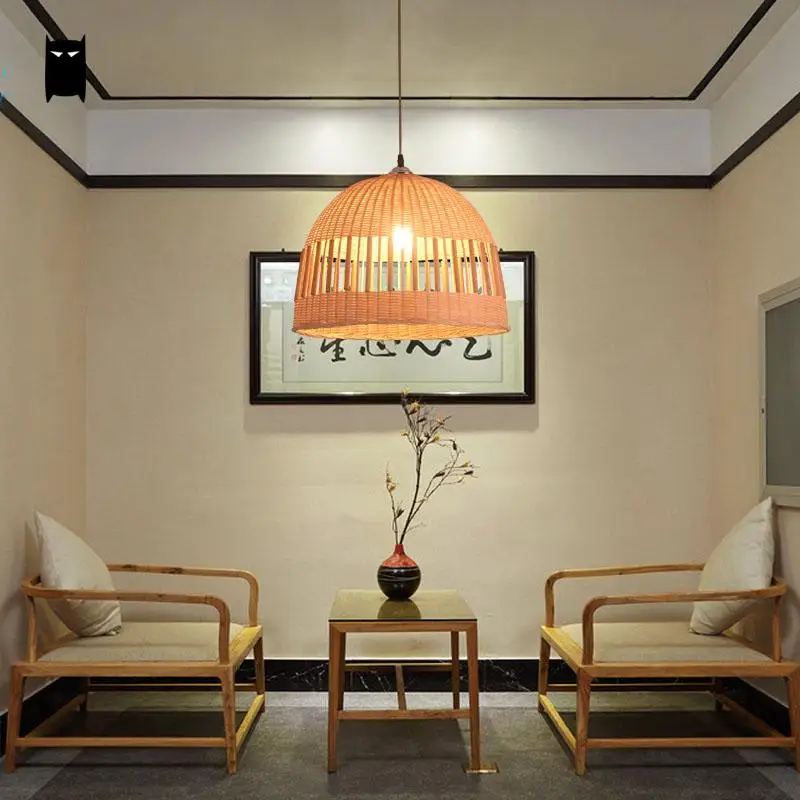 Дизайнерский бамбуковый Плетеный подвесной светильник из ротанга с различными