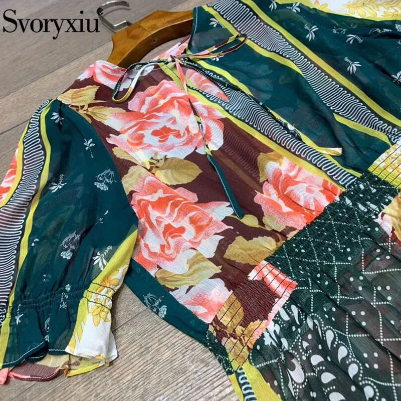 Svoryxiu модное дизайнерское летнее шифоновое длинное платье женские винтажные