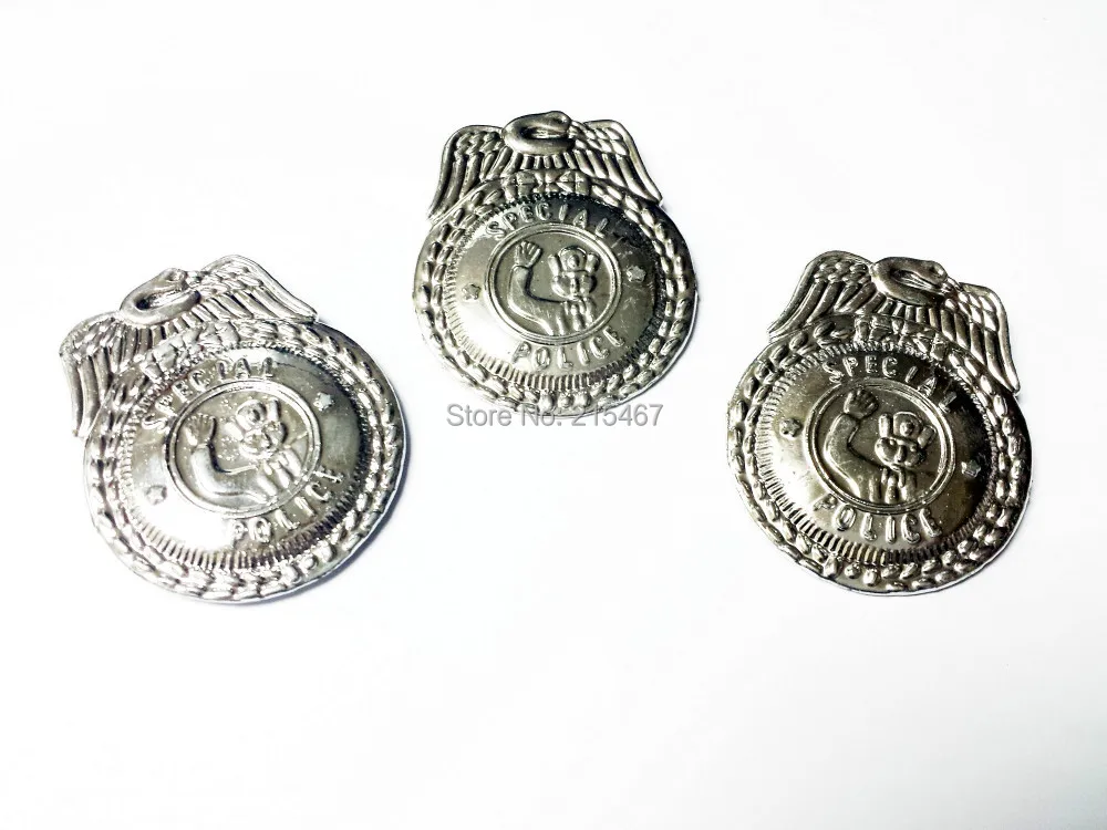 12 шт. веселая сумка пластиковые серебряные значки шерифы 5 см полиция пината для