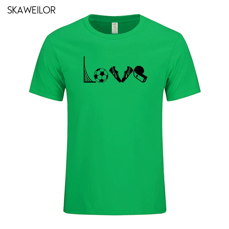 Love Soccers забавный подарок для Фанаты футболиста футболка игры в мяч ног Мужская с