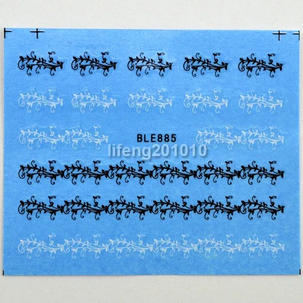 6 шт./лот переводные наклейки для ногтей дизайна украшения инструмент черный