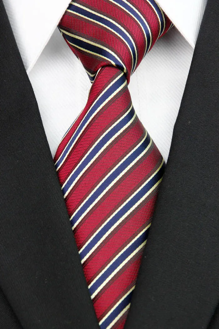 Mens Accessories Tie for Men Striped Pattern Silk Necktie Ties Set Hanky Handkerchief Cufflinks Red Yellow Blue 118|tie microphone|accessories
