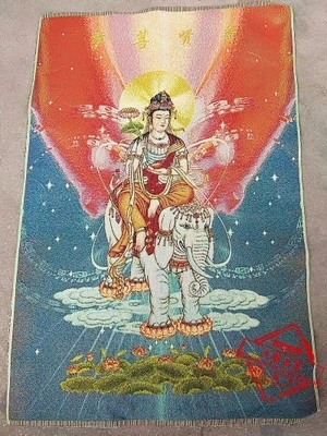 

Make Old Brocade Embroidery Paintings In Imitation Of Antiquity Portrait Of Puxian Bodhisattva