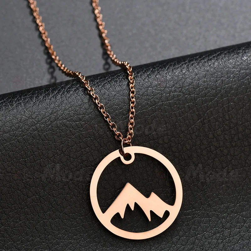 ELSEMODE полые минималистичные горные Топы ожерелье из нержавеющей стали Chian s