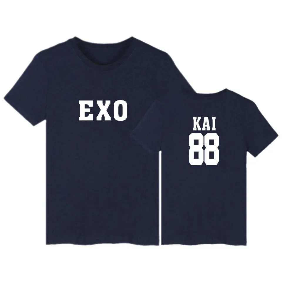 Exo Каи 88 Футболка оод глядя и Прочный Мужчины/Женщины Носят популярные Футболки