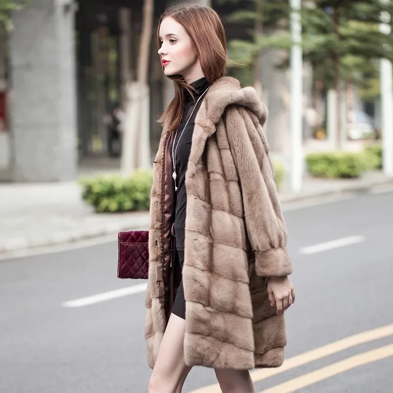 2021 брендовая роскошная женская куртка из натурального меха норки длинная