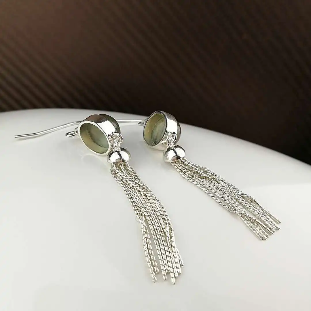 Серьги из чистого серебра S925 оригинальные модные длинные серьги с кисточками