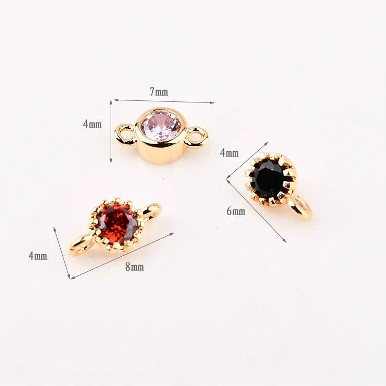 Двойное подвесное ожерелье из 18-каратного золота и меди с одним цирконом