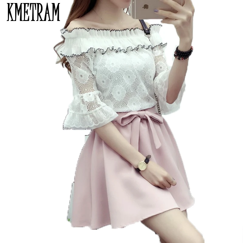 Новинка 2020 кружевное летнее платье 2 предмета вырез лодочкой милое белое с