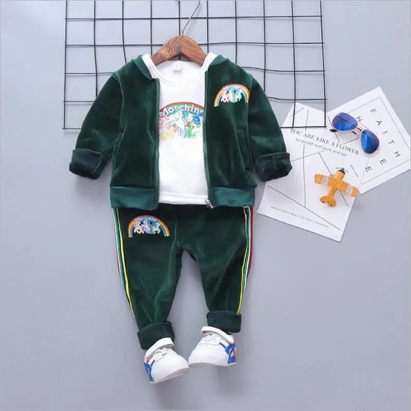 Комплект зимней одежды для малышей флисовая От 1 до 3 лет с длинными рукавами Топы