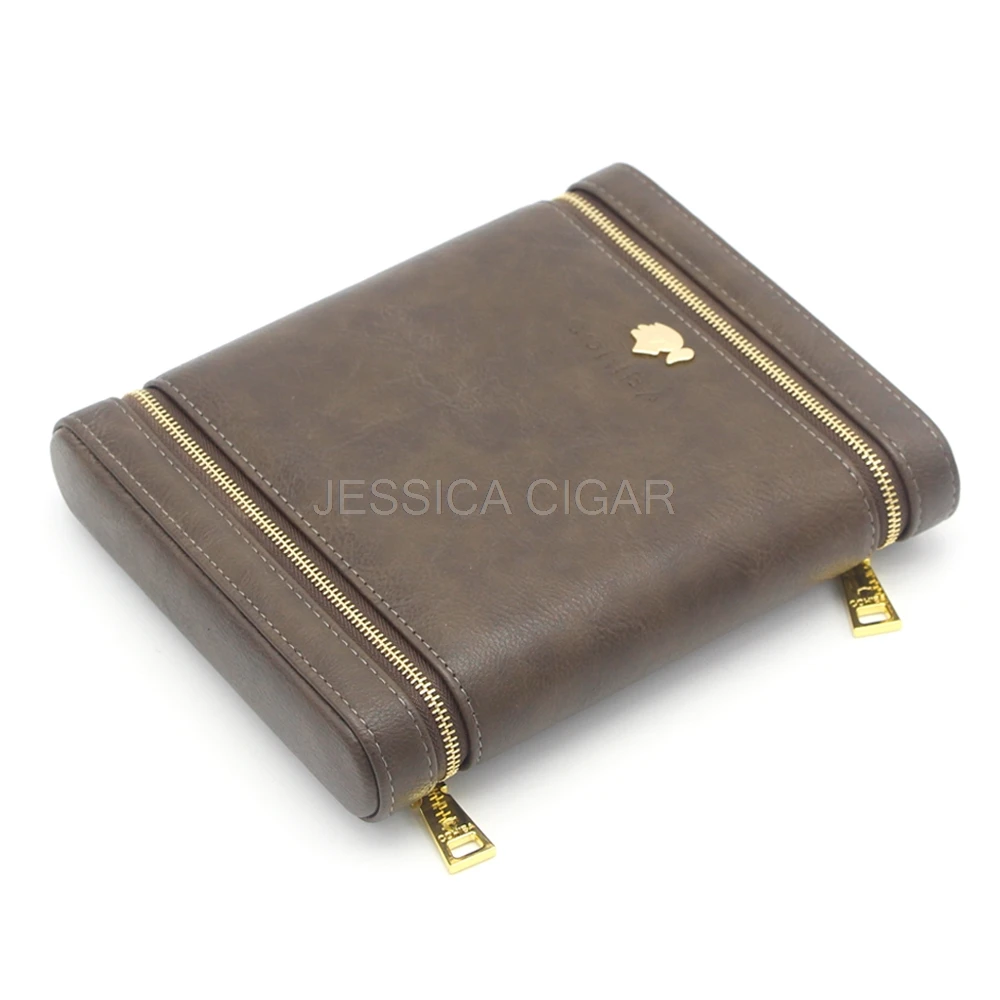 COHIBA кедр деревянная сигара Humidor 6 Трубок кожа Humidors Портативный сигары Чехол