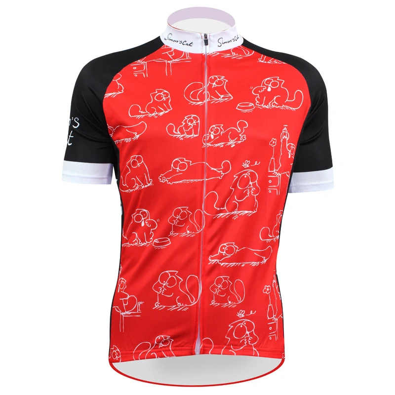 Новинка красная/Черная Спортивная одежда MEOW Alien Женская велосипедная рубашка