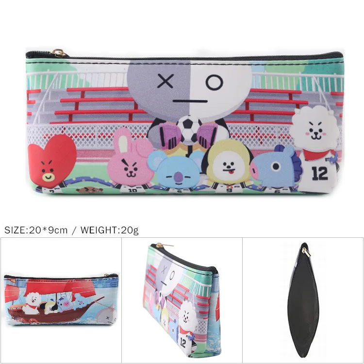 NEW Kpop BTS Bangtan Boys Cute Q version cosmetic bag Large capacity pencil case Storage School Supplies Tools | Женская одежда