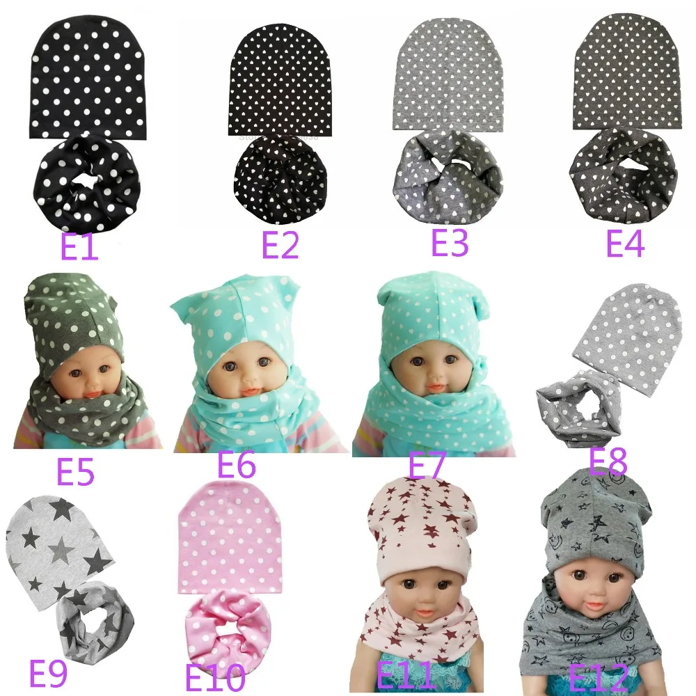 4 комплекта оптовая продажа детский хлопковый шарф со звездами и сердечками +