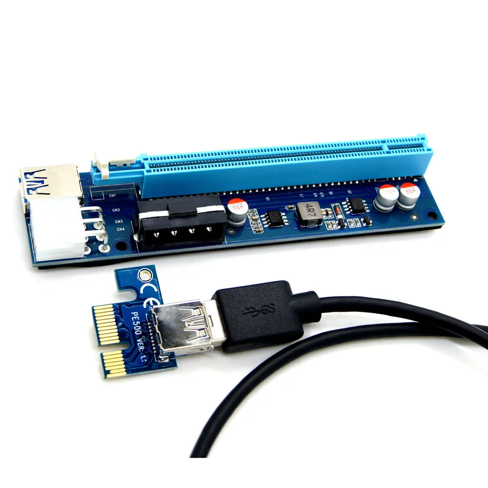 USB3.0 PCI E Express 1x к 16x расширитель переходника карты адаптер SATA 6Pin кабель 6 14| |