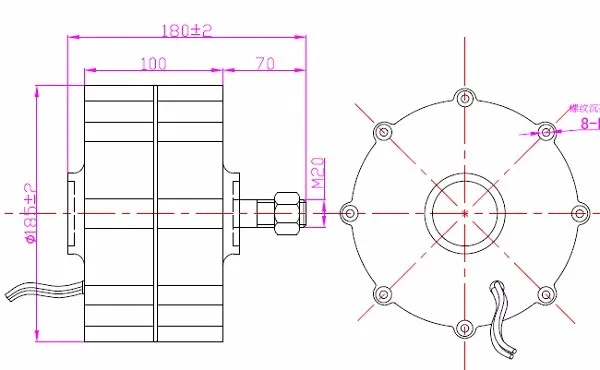 Трехфазный 600 Вт бесщеточный альтернативный Стандартный ветряной турбины |