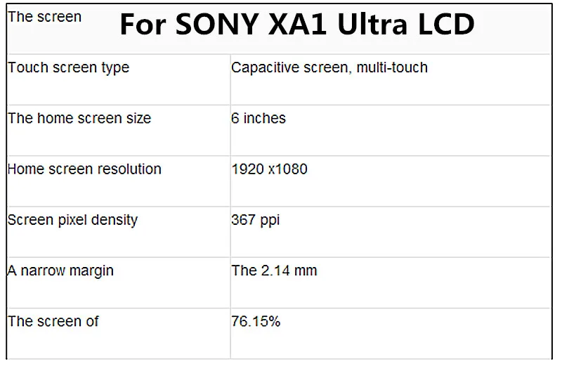 Для Sony Xperia xa1 ультра ЖК-дисплей сенсорный экран дигитайзер сборка запасные части для Xperia C7 G3221 6," lcd-экраны