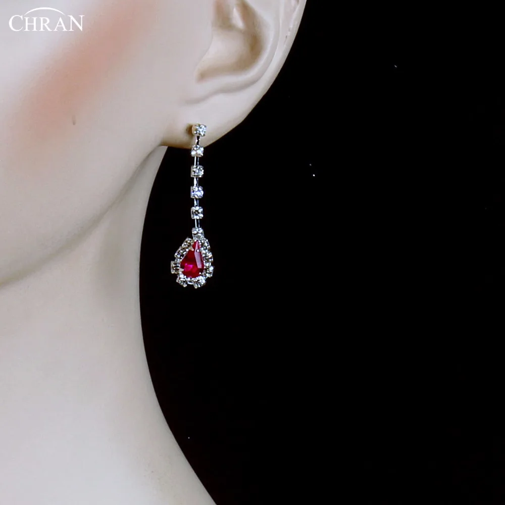 CHRAN Charm Silver Plated Pink Crystal Bridal Jewelry Sets Wholesale Sparkling Rhinestone Wedding Accessories for Women | Украшения и