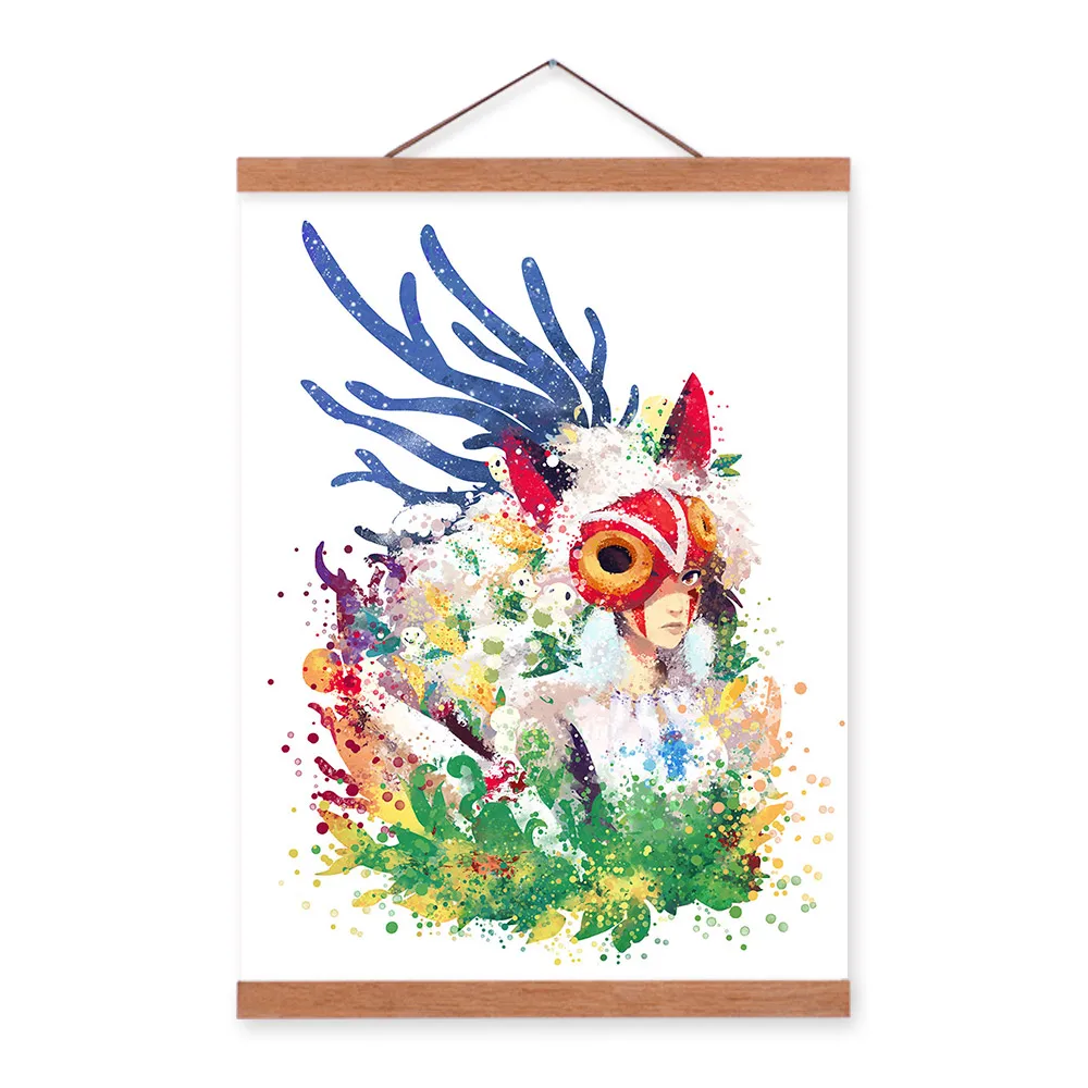 Акварель Миядзаки Поп аниме Принцесса Мононоке холст печать плакат Настенные