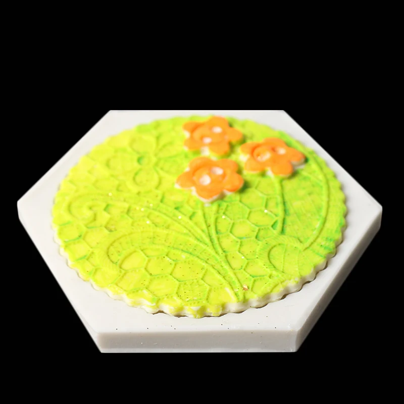 Aomily DIY Cake Fondant Hexagonal Flowers Embossed Silicone Mold Decorating Tools Cookies Chocolate Mould Bakeware | Дом и сад