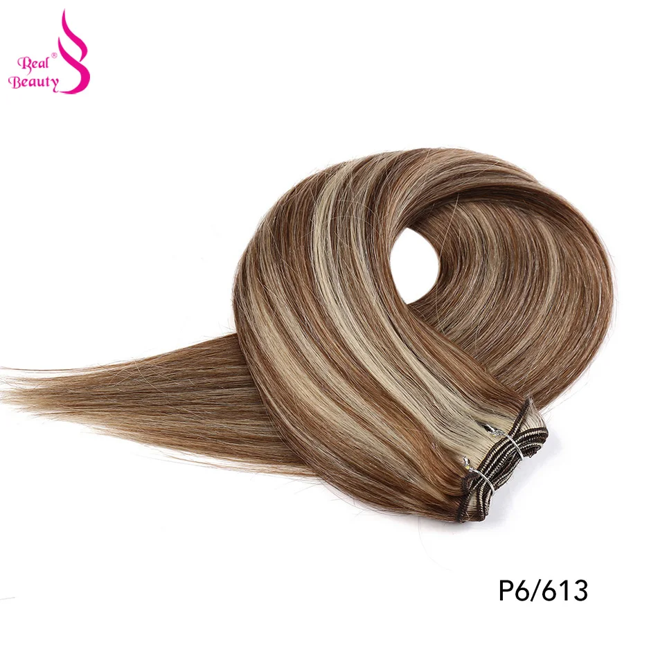 RealBeauty Balayage волосы для наращивания, бразильские прямые человеческие волосы, пряди, двойной уток, Remy, Омбре/коричневый/медовый блондин/скандинавский цвет