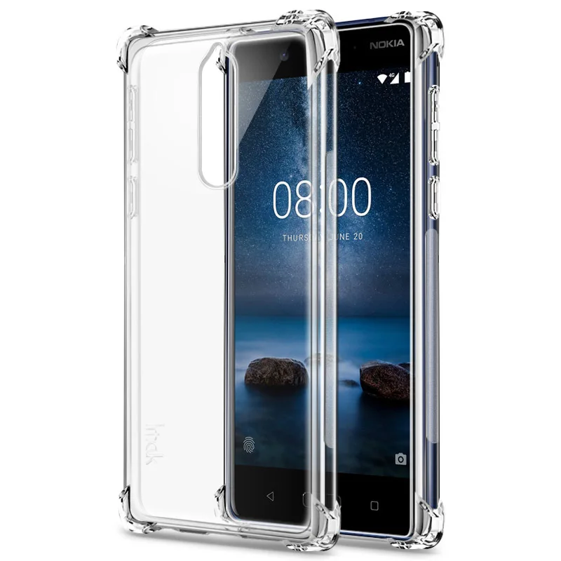 IMAK Для Nokia 8 Чехол ударопрочный силиконовый мягкий прозрачный ТПУ чехол для Nokia 8 Sirocco 8,1
