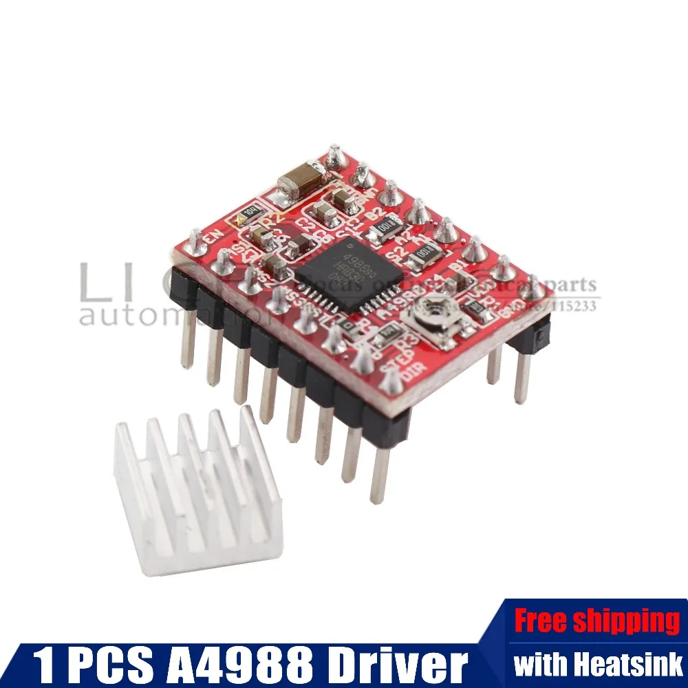 Новый шаговый двигатель Reprap Драйвер A4988 Stappenmotor модуль драйвера met радиатор для 3D