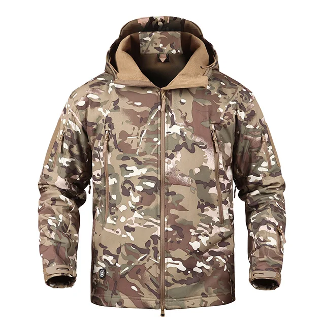 6 Waterproof Windproof Soft Shell Military Camouflage Jackets Men Hooded Winter Warm SoftShell Tactical Fleece Flight Jacket Men - Цвет: 6
