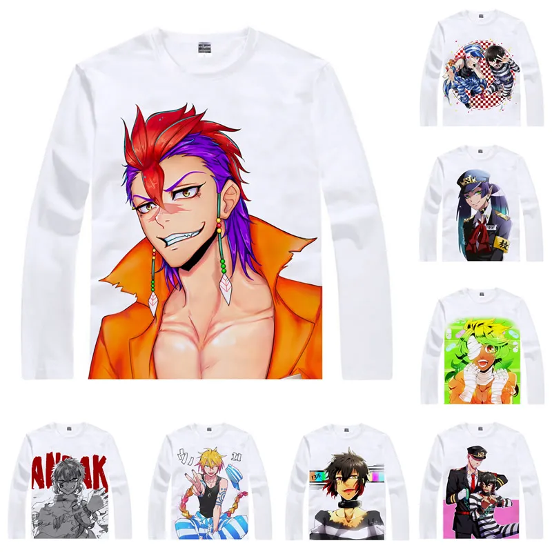Аниме футболка Coolprint Nanbaka с номерами футболки в разных стилях длинным хаджимом