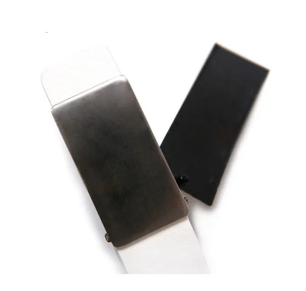 2 шт. модная мужская белая искусственная кожа гладкая пряжка для ремня пояс