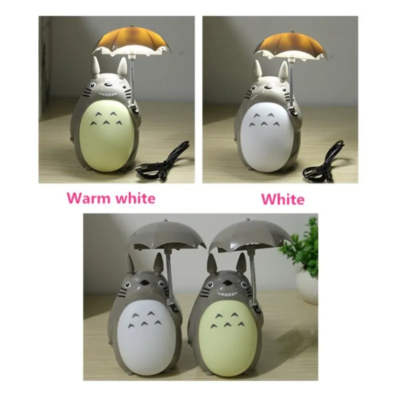 Kawaii Мультфильм Мой сосед Тоторо зонтик лампа светодиодный ночной Светильник USB настольная лампа для чтения для детей подарок домашний декор Новинка