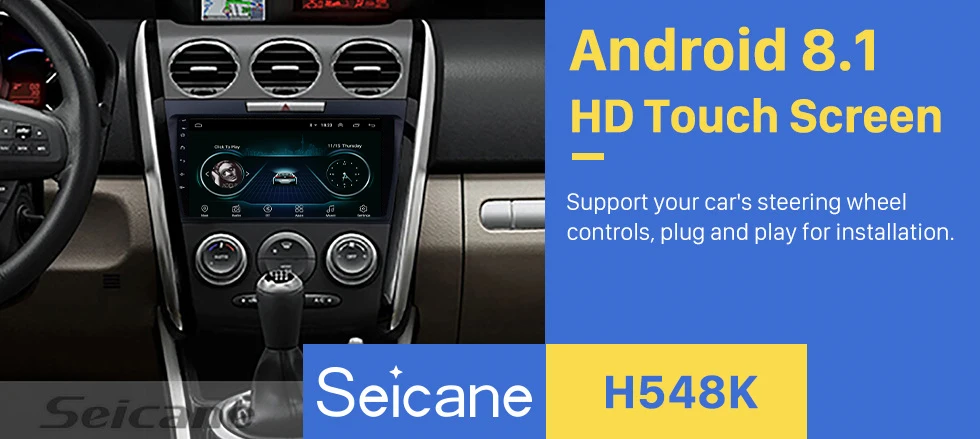 Seicane 2DIN " Android 8,1 автомобильный радиоприемник с навигацией GPS мультимедийный плеер для 2007 2008 2009 2010 2011- MAZDA CX-7 cx7 cx 7
