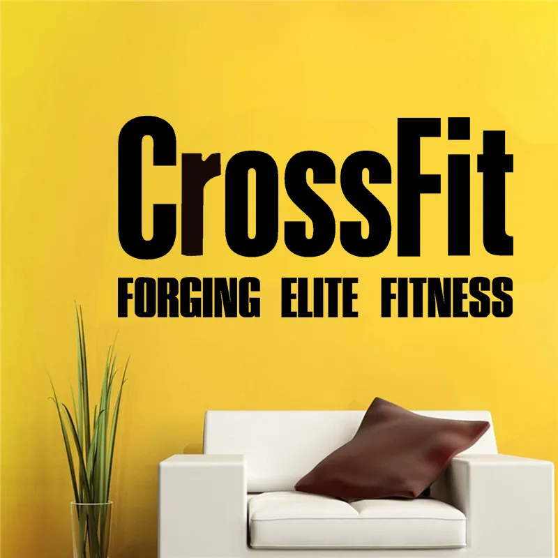 Наклейки Crossfit Бодибилдинг Фитнес центр Спорт Декор настенной росписи обои для