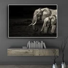 Картина на холсте Африканский слон, живопись дикими животными, черно-белая Современная Настенная картина для гостиной