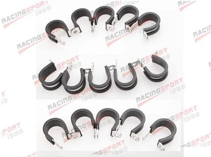 

15PCS Cushioned Hose Mounting Clamp Loop Strap 304 Stainless Steel 1 7/8" Black