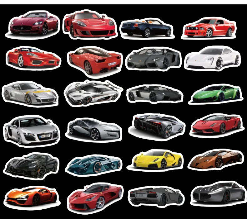 50 шт 2020 Новый крутой гоночный автомобиль DIY граффити водонепроницаемые наклейки