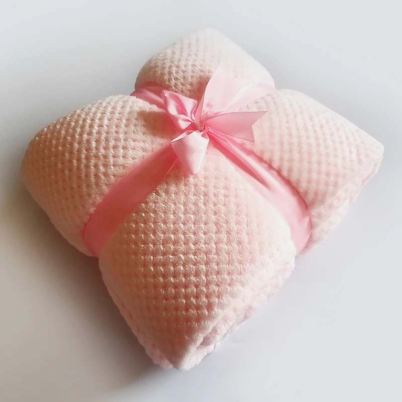 light pink Microfine массивное вязаное одеяло утяжеленное флисовое вафельное одеяло покрывало для дивана Фланелевое мягкое плотное одеяло - Цвет: light pink