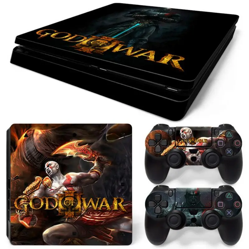 Съемный Виниловый чехол God of War для PS4 Slim + контроллер защитные наклейки Sony Playstation 4