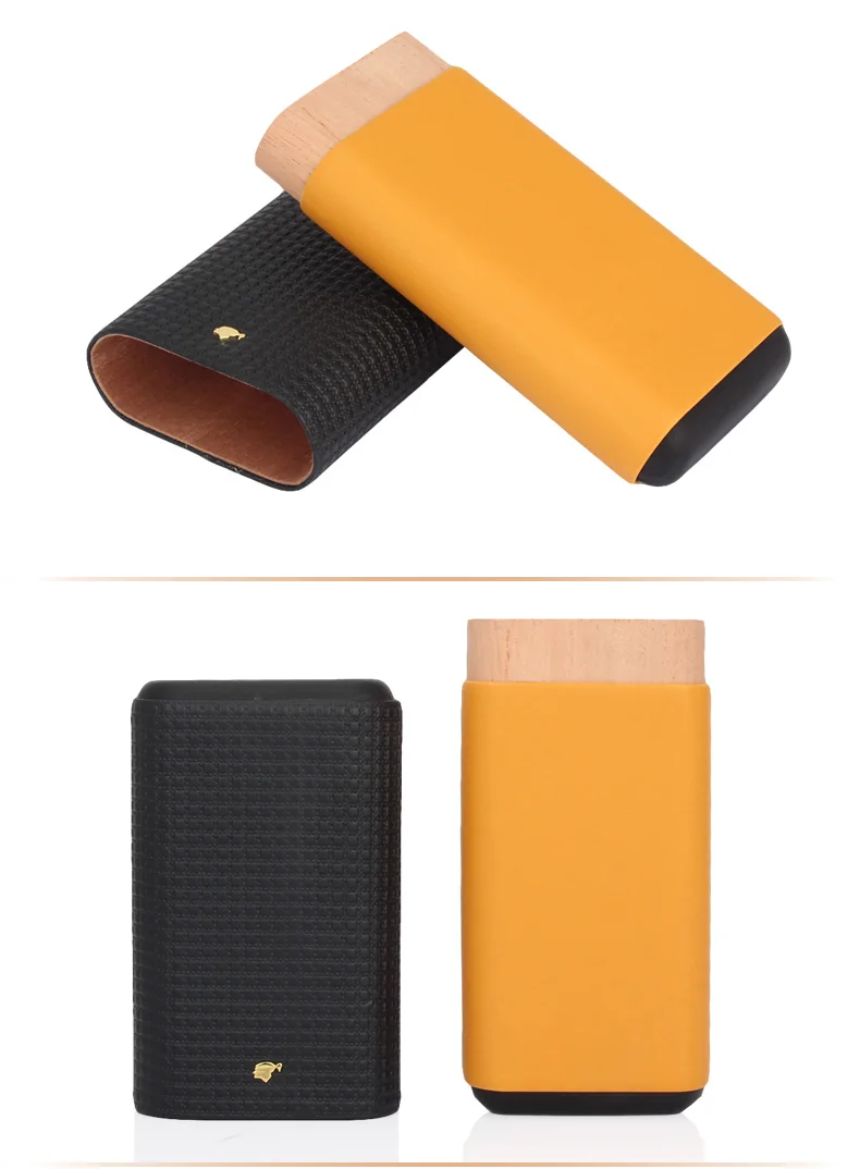 Cohiba кожаный чехол для сигар аксессуары для курения Классический Портативный Дорожный Чехол для сигар из кедрового дерева