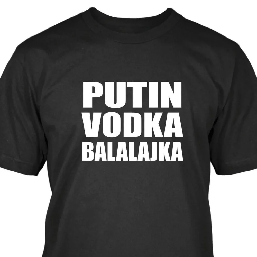 

Putin Vodka Balalajka Newest 2019 Fashion Stranger Things T Shirt Men Harajuku Funny Men Tee Shirts Casual Printed Tee