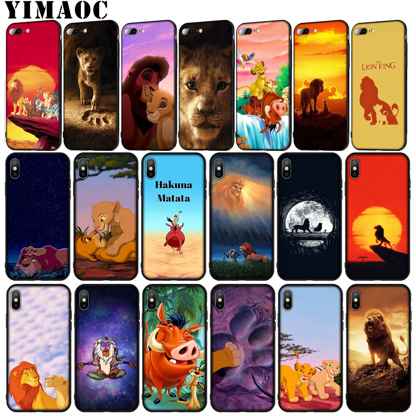 YIMAOC мультфильм Король Лев Мягкий силиконовый чехол для телефона для iPhone XR X XS Max X 6 6S 7 8 Plus 5 5S SE черный ТПУ чехол