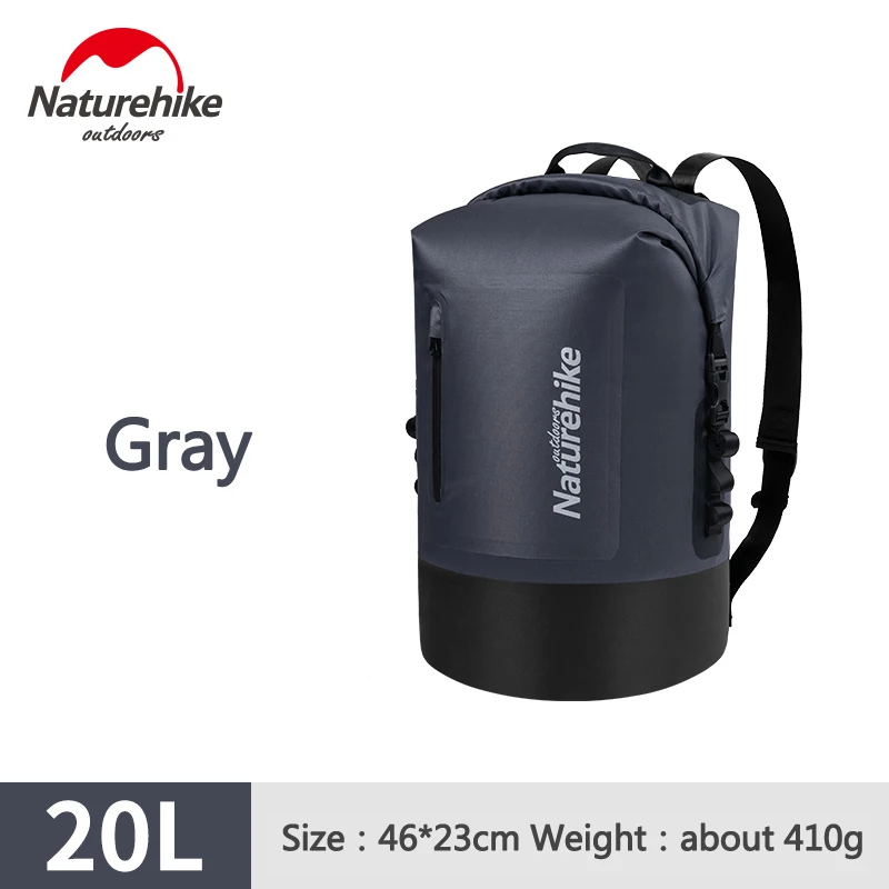Naturehike 20L 30L 40L водонепроницаемый рюкзак сухой мешок 420D ТПУ Открытый Дорожный рюкзак Дрифтинг река треккинг Сумка для плавания - Цвет: Gray 20L