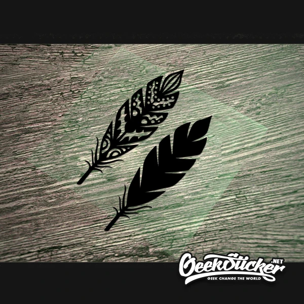 2pcs/lot 2 type die cut feather vinyl Car Body Window Decal waterproof reflective universal body sticker motorcycle Styling | Автомобили и