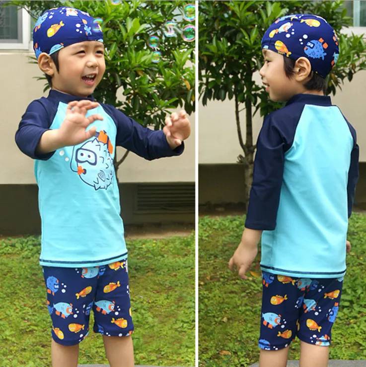 Детский купальный костюм Раздельный из двух предметов для мальчиков 2019 | Спорт и