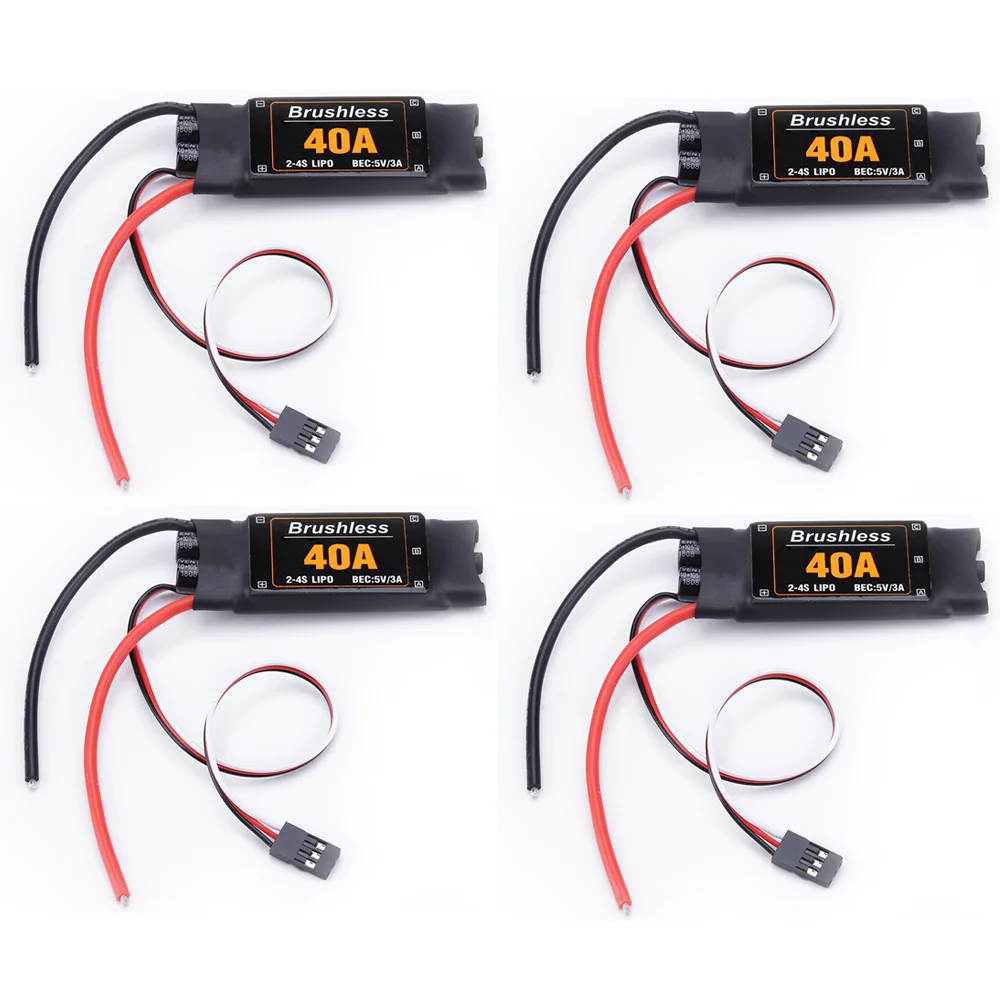 short wire 4 шт./лот бесщеточный 40A ESC Регулятор скорости 2-4 S с 5 V 3A UBEC для Квадрокоптер RC FPV RC Самолеты вертолет - Цвет: short wire