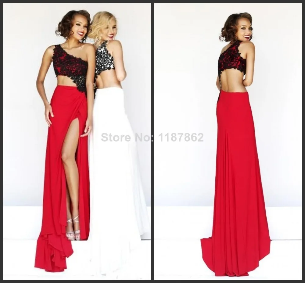 ED-0407 New White and Red Long Evening Gown Sheath Sexy High Side Slit Bandage gown Party Elegant | Свадьбы и торжества
