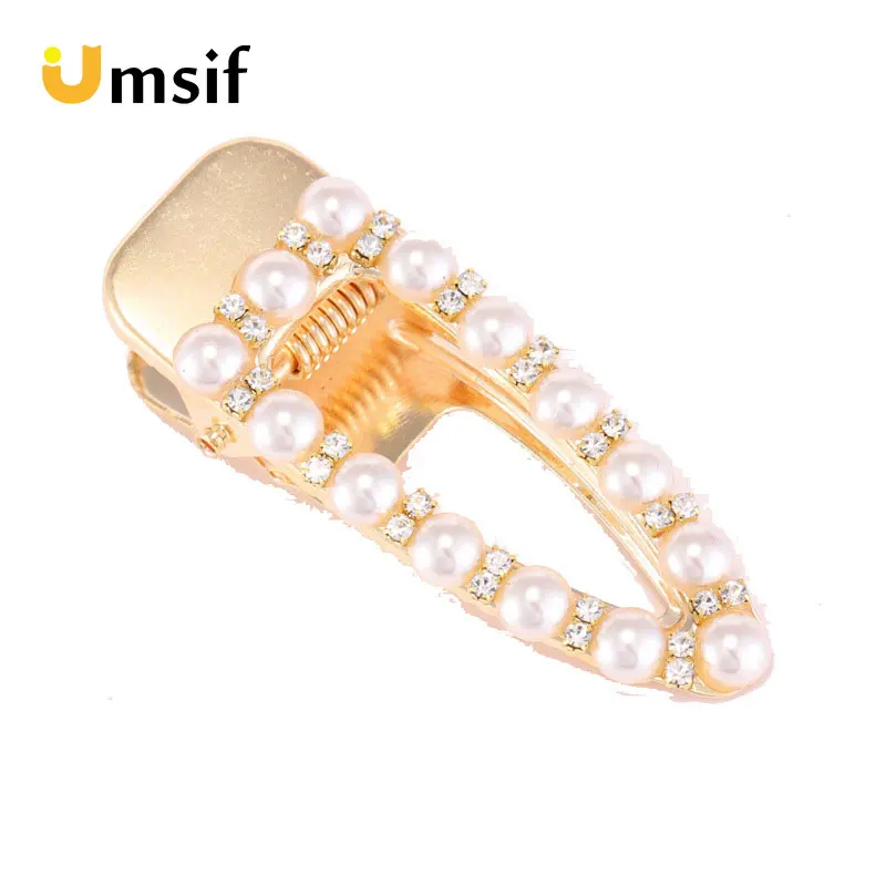1 Pcs Women Fashion Crystal Elegant Pearl Hair Clip Barrette Korean Hairpin Headdress Accessories Girls | Аксессуары для одежды
