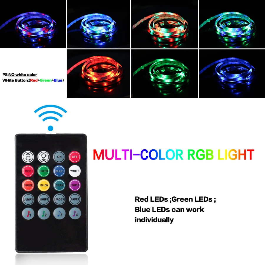 12 В постоянного тока RGB Светодиодные полосы света музыка водонепроницаемый